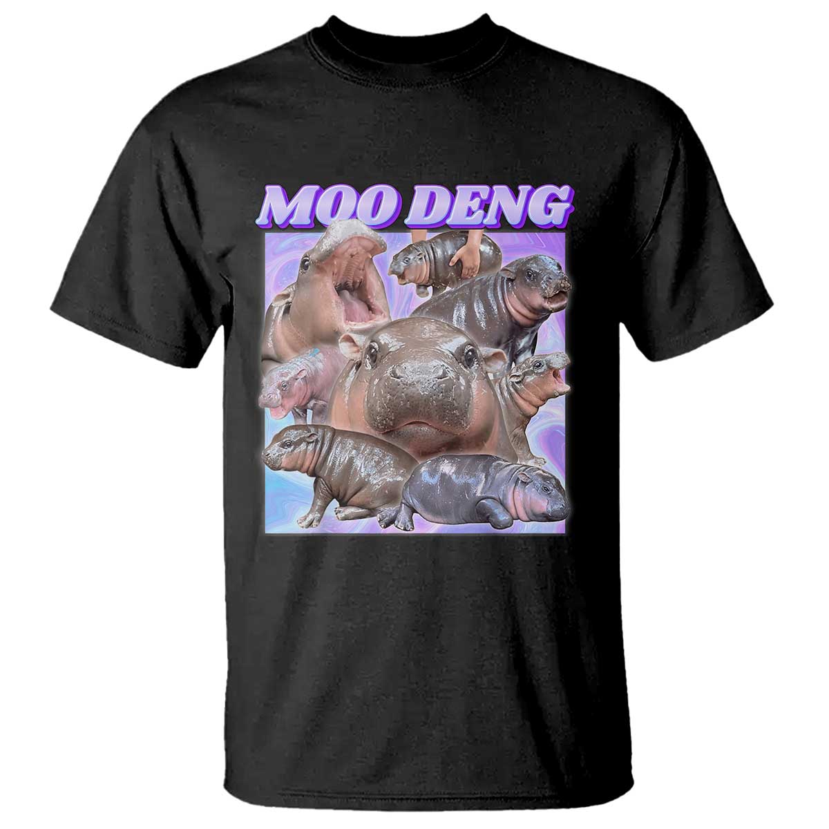 Baby Hippo Moo Deng T Shirt The Famous Cute Pygmy Hippopotamus - Wonder Print Shop