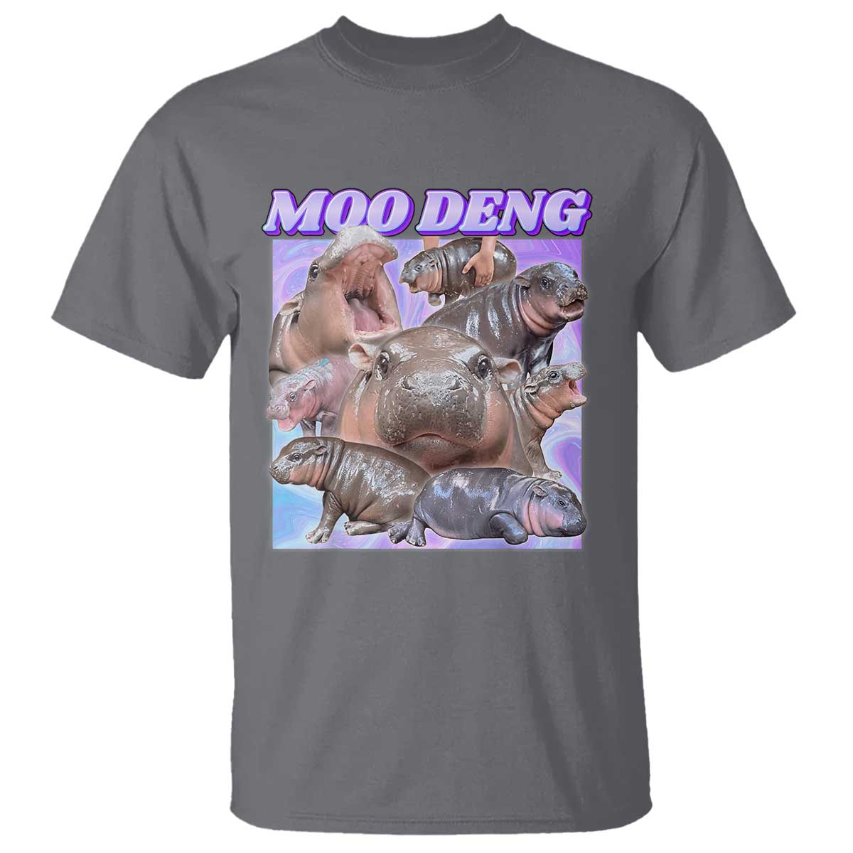 Baby Hippo Moo Deng T Shirt The Famous Cute Pygmy Hippopotamus - Wonder Print Shop