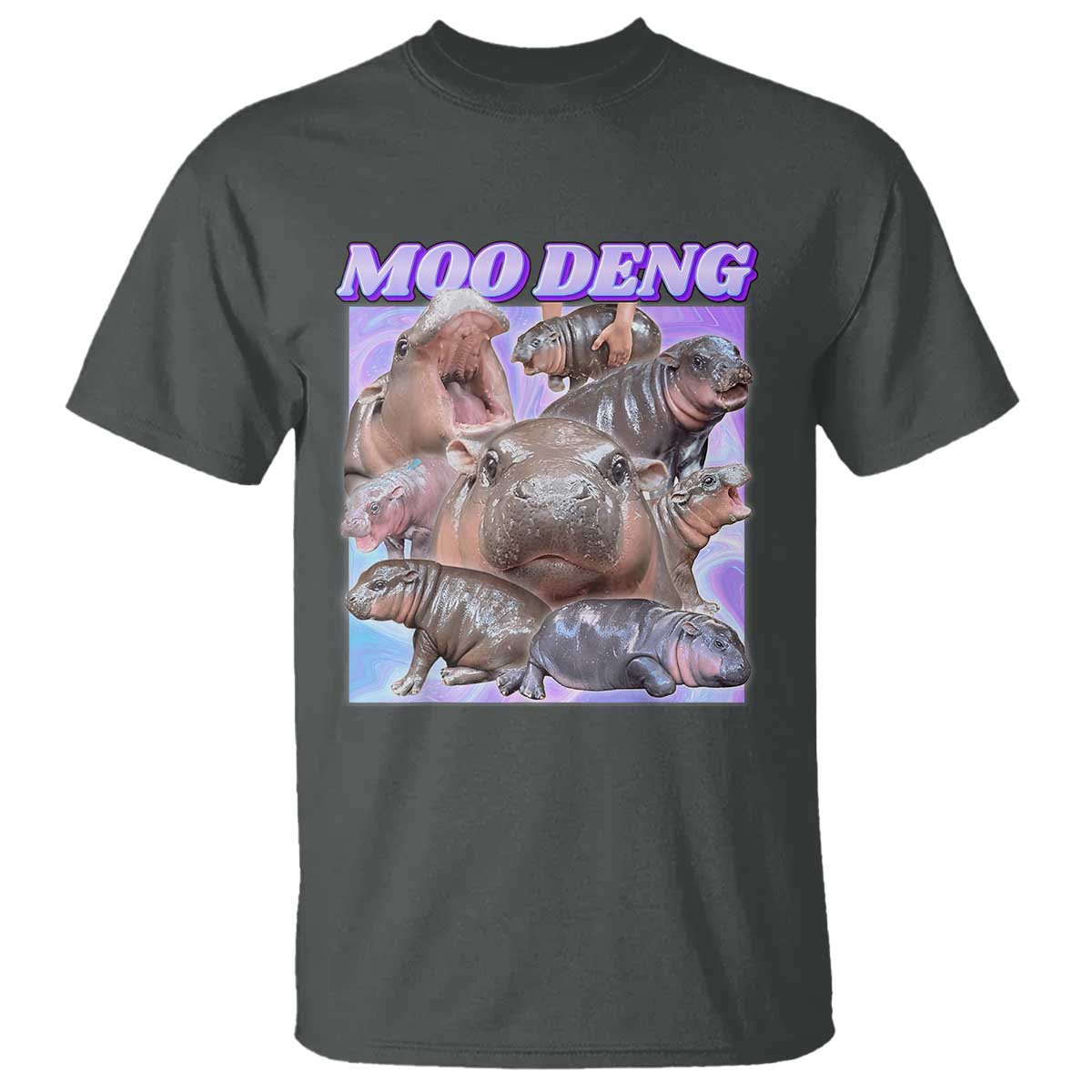 Baby Hippo Moo Deng T Shirt The Famous Cute Pygmy Hippopotamus - Wonder Print Shop