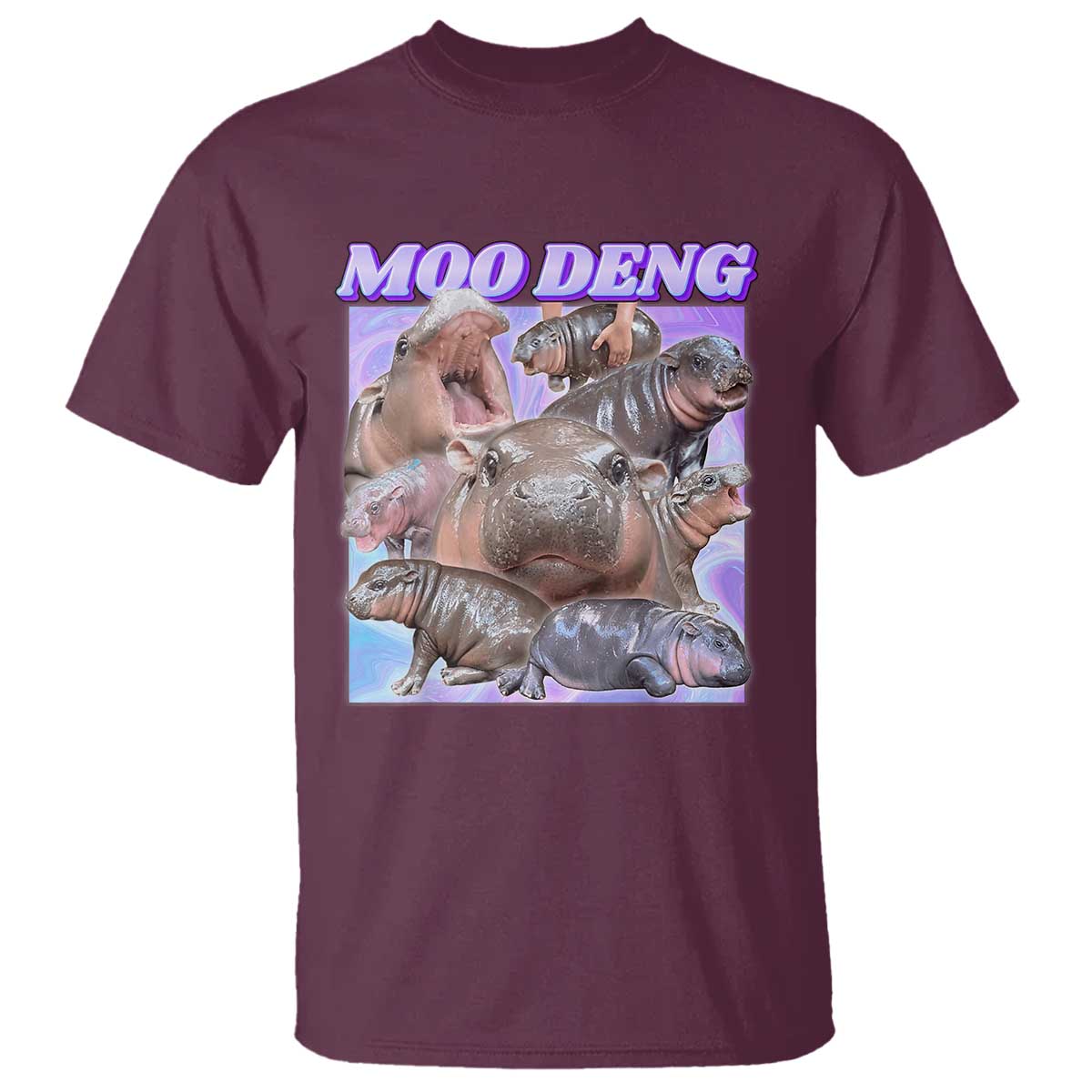Baby Hippo Moo Deng T Shirt The Famous Cute Pygmy Hippopotamus - Wonder Print Shop