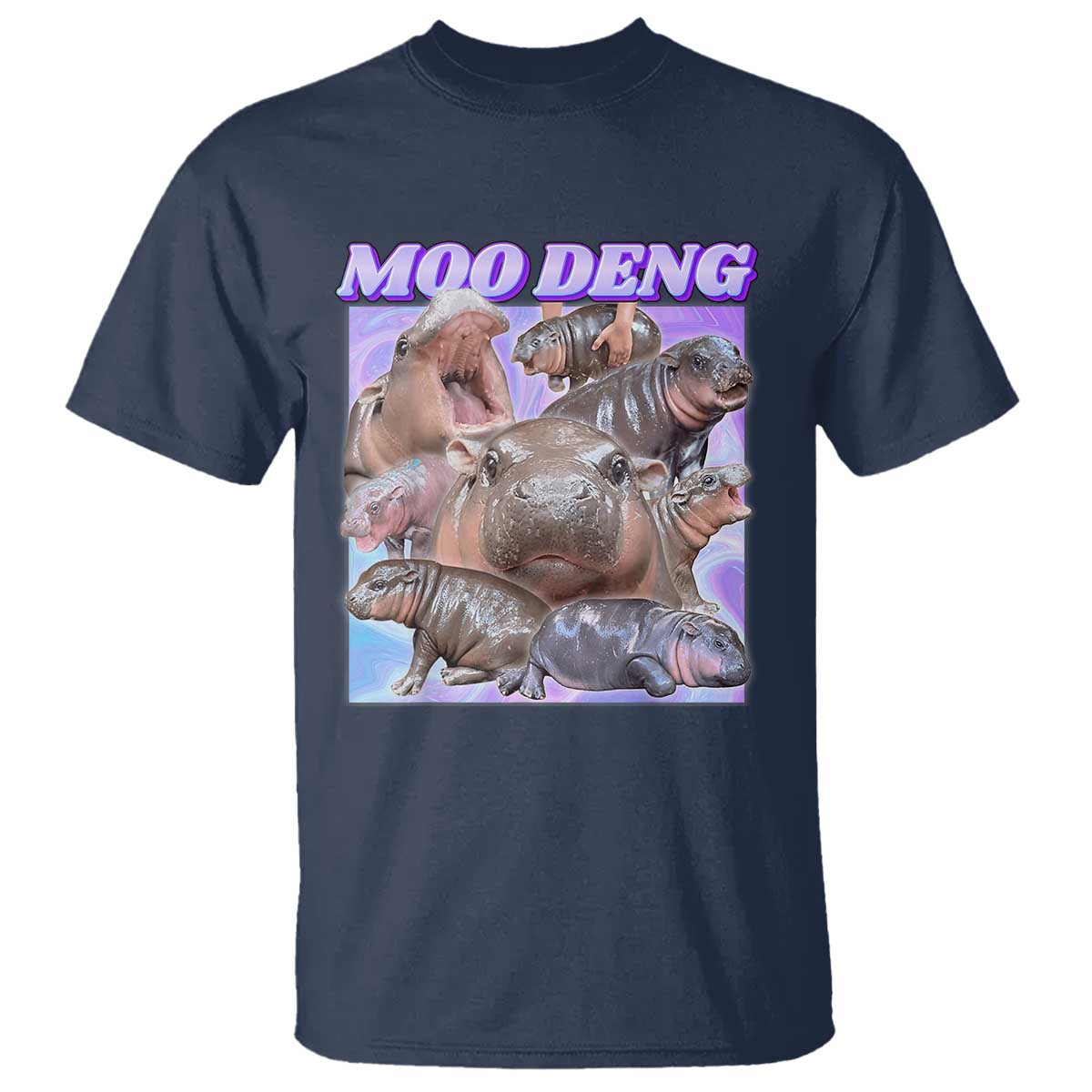 Baby Hippo Moo Deng T Shirt The Famous Cute Pygmy Hippopotamus - Wonder Print Shop