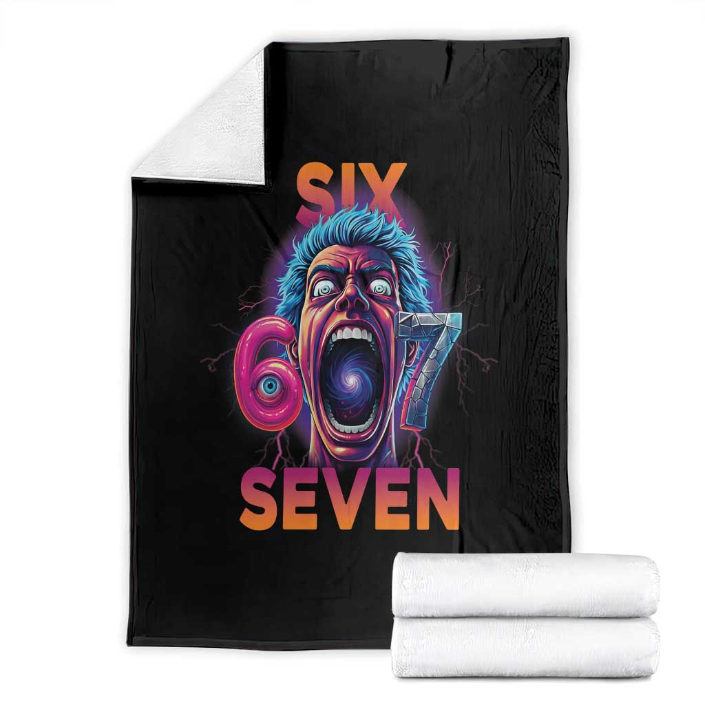 Mason 67 Chaos Edition Throw Blanket Psychedelic Screaming Six Seven Meme - Wonder Print Shop