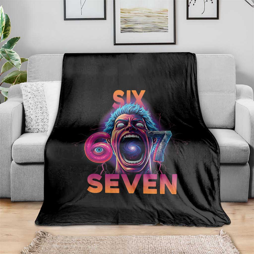 Mason 67 Chaos Edition Throw Blanket Psychedelic Screaming Six Seven Meme - Wonder Print Shop