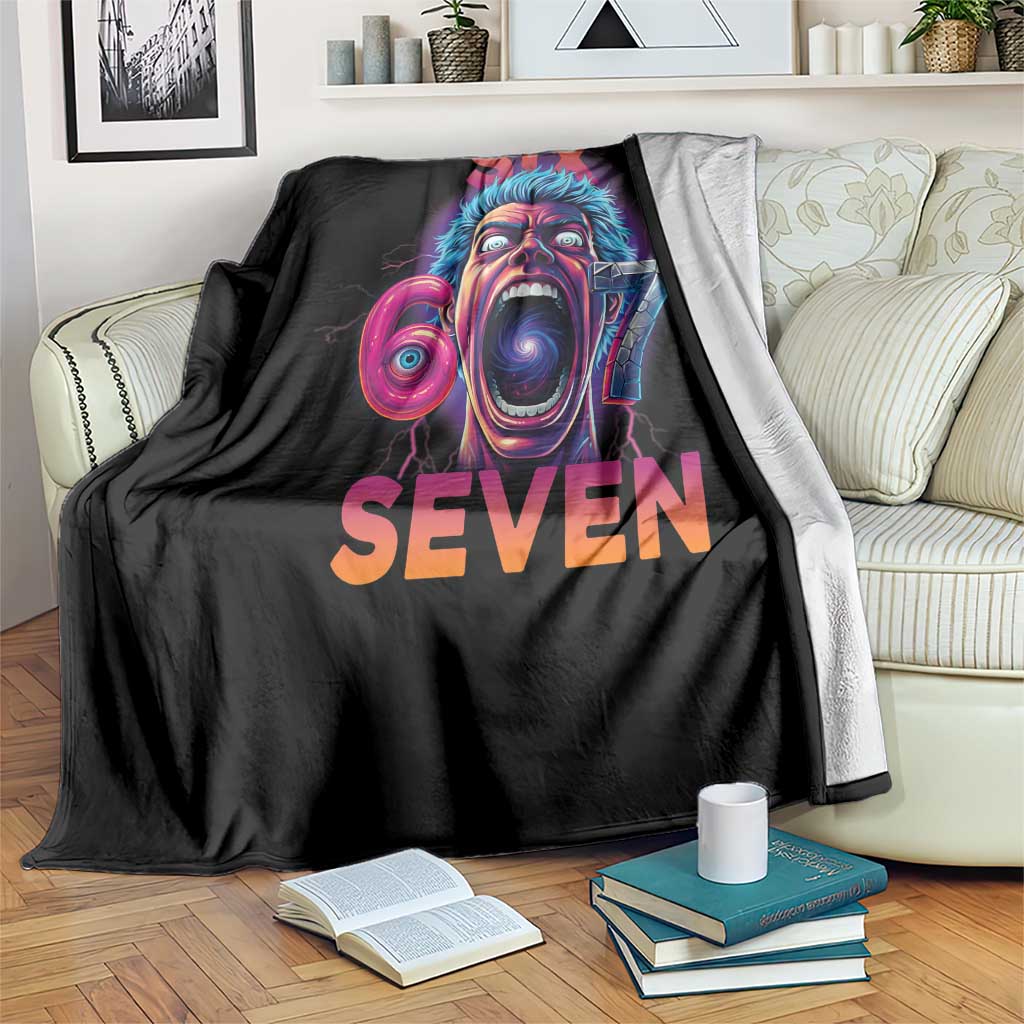 Mason 67 Chaos Edition Throw Blanket Psychedelic Screaming Six Seven Meme - Wonder Print Shop