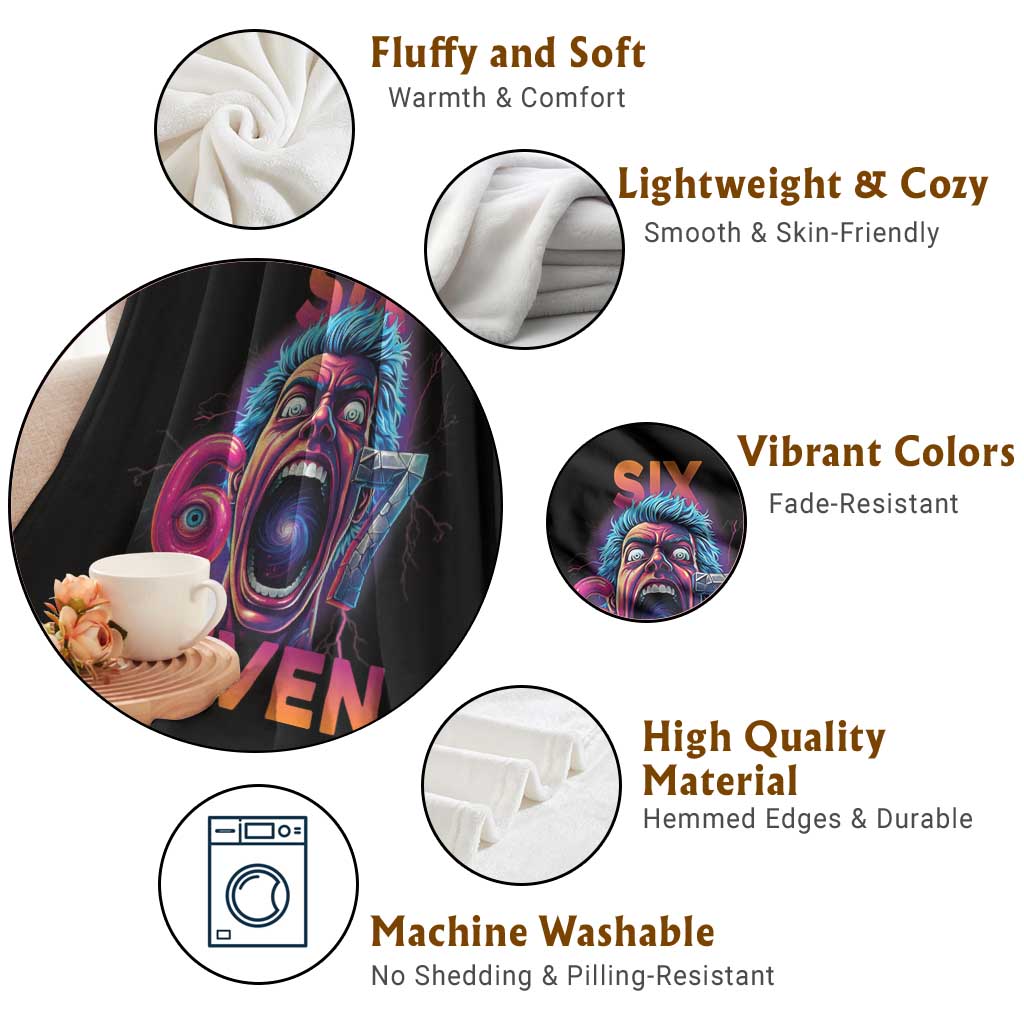 Mason 67 Chaos Edition Throw Blanket Psychedelic Screaming Six Seven Meme - Wonder Print Shop