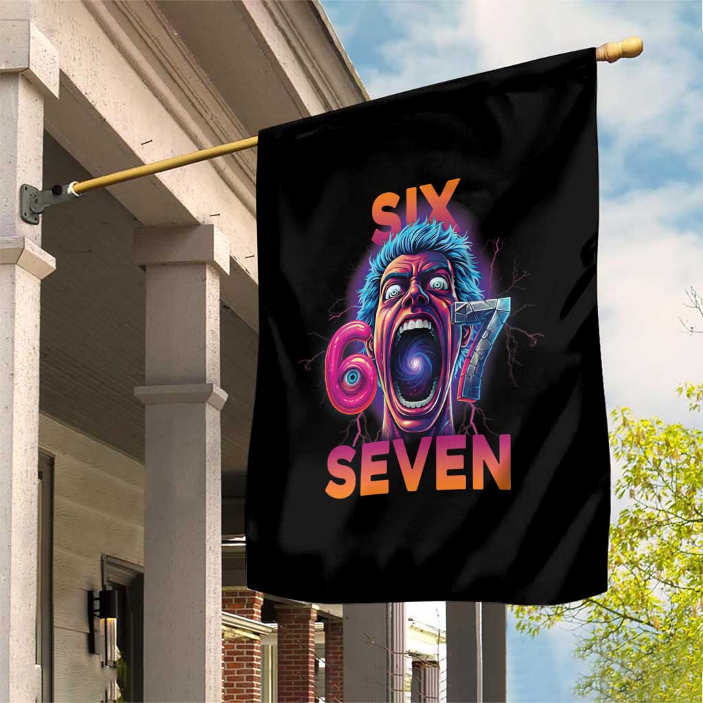 Mason 67 Chaos Edition Garden Flag Psychedelic Screaming Six Seven Meme - Wonder Print Shop