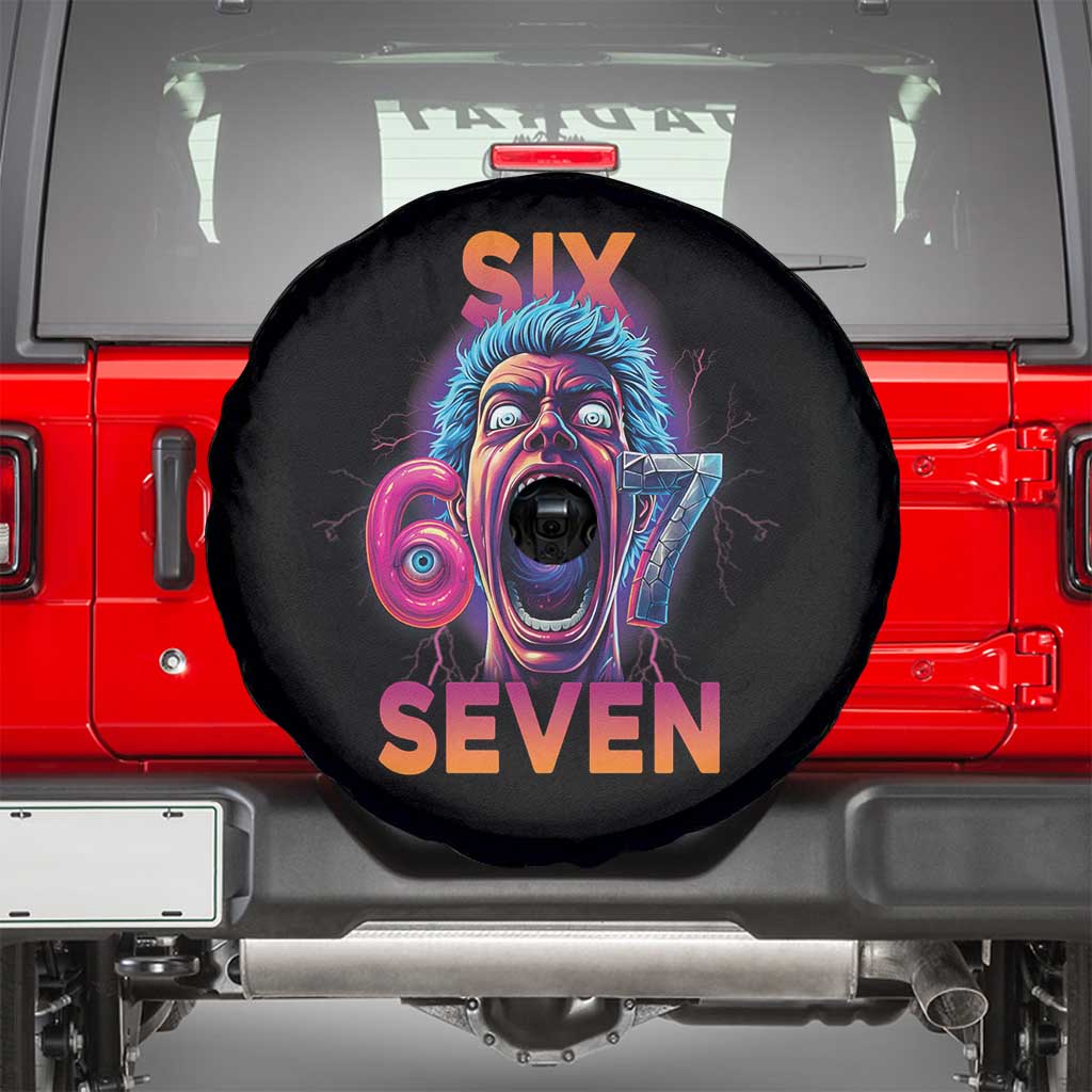 Mason 67 Chaos Edition Spare Tire Cover Psychedelic Screaming Six Seven Meme - Wonder Print Shop