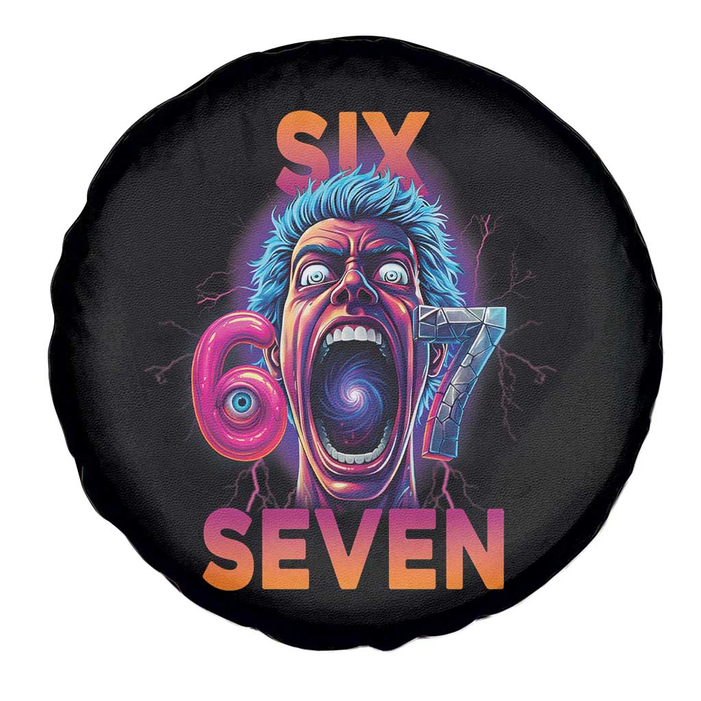 Mason 67 Chaos Edition Spare Tire Cover Psychedelic Screaming Six Seven Meme - Wonder Print Shop