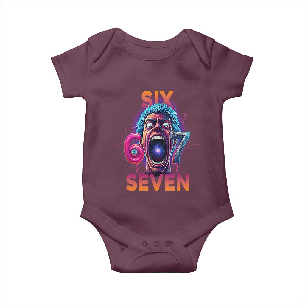 Mason 67 Chaos Edition Baby Onesie Psychedelic Screaming Six Seven Meme - Wonder Print Shop