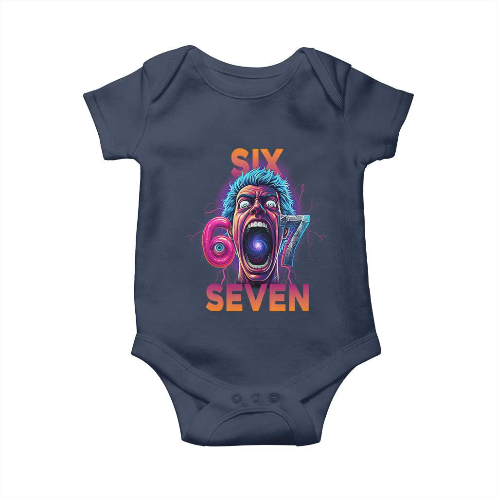 Mason 67 Chaos Edition Baby Onesie Psychedelic Screaming Six Seven Meme - Wonder Print Shop