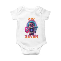 Mason 67 Chaos Edition Baby Onesie Psychedelic Screaming Six Seven Meme - Wonder Print Shop