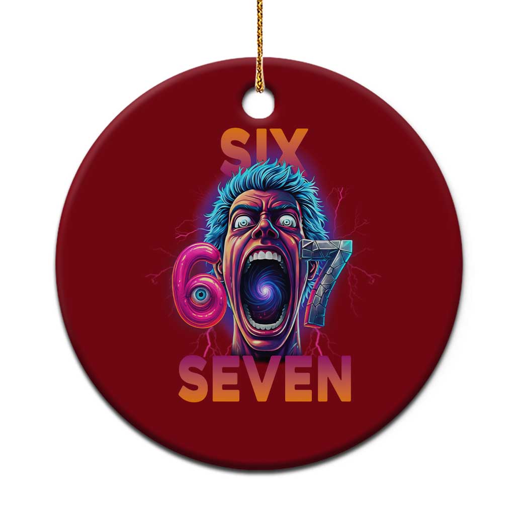 Mason 67 Chaos Edition Ceramic Ornament Psychedelic Screaming Six Seven Meme - Wonder Print Shop