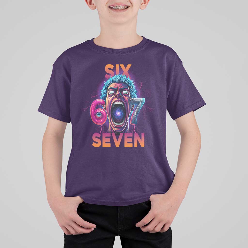 Mason 67 Chaos Edition T Shirt For Kid Psychedelic Screaming Six Seven Meme - Wonder Print Shop