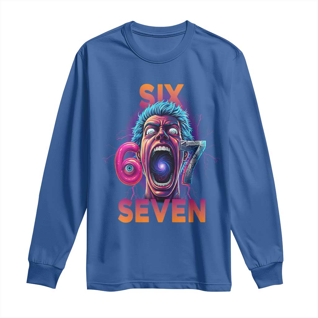 Mason 67 Chaos Edition Long Sleeve Shirt Psychedelic Screaming Six Seven Meme - Wonder Print Shop