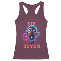 Mason 67 Chaos Edition Racerback Tank Top Psychedelic Screaming Six Seven Meme - Wonder Print Shop