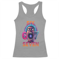Mason 67 Chaos Edition Racerback Tank Top Psychedelic Screaming Six Seven Meme - Wonder Print Shop