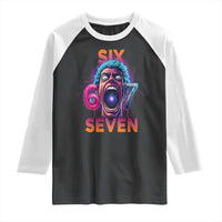 Mason 67 Chaos Edition Raglan Shirt Psychedelic Screaming Six Seven Meme - Wonder Print Shop