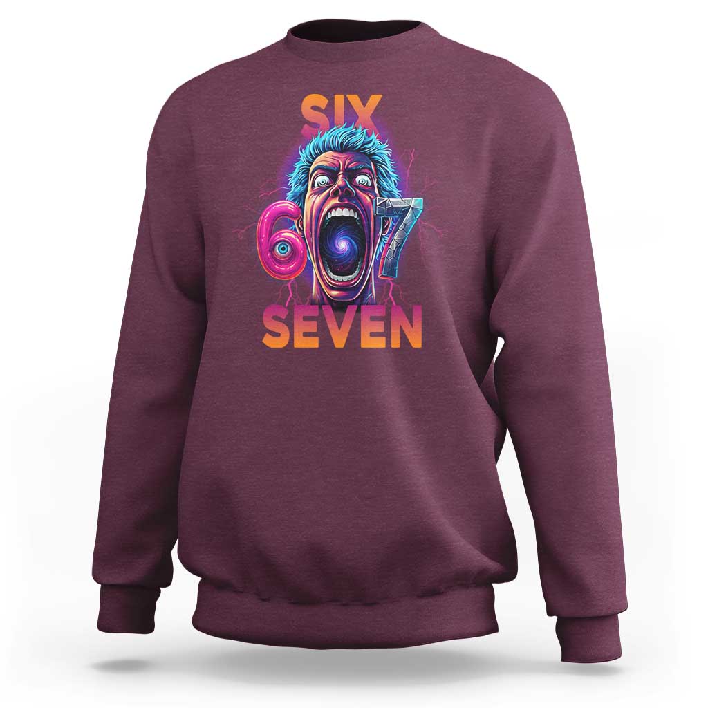 Mason 67 Chaos Edition Sweatshirt Psychedelic Screaming Six Seven Meme - Wonder Print Shop