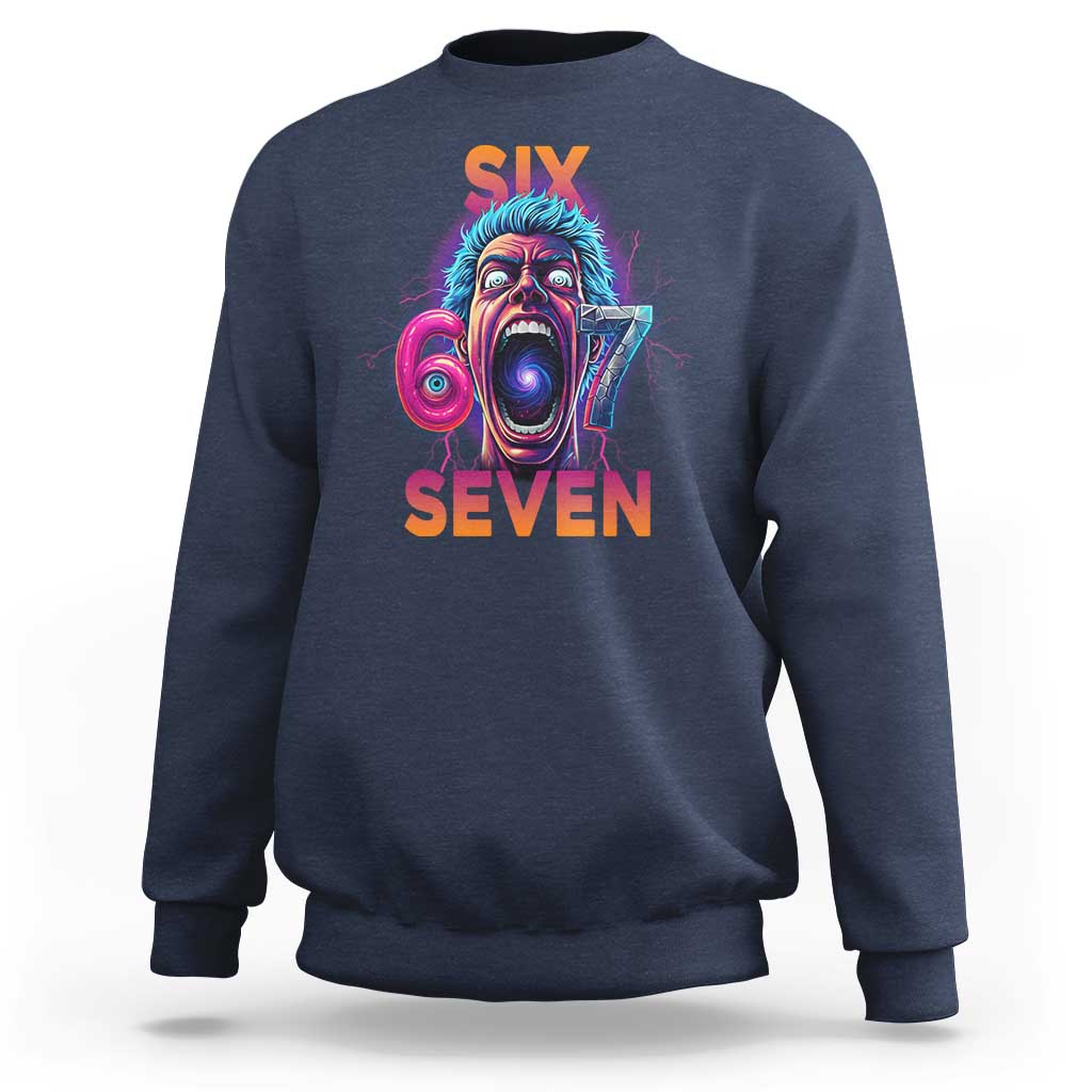 Mason 67 Chaos Edition Sweatshirt Psychedelic Screaming Six Seven Meme - Wonder Print Shop