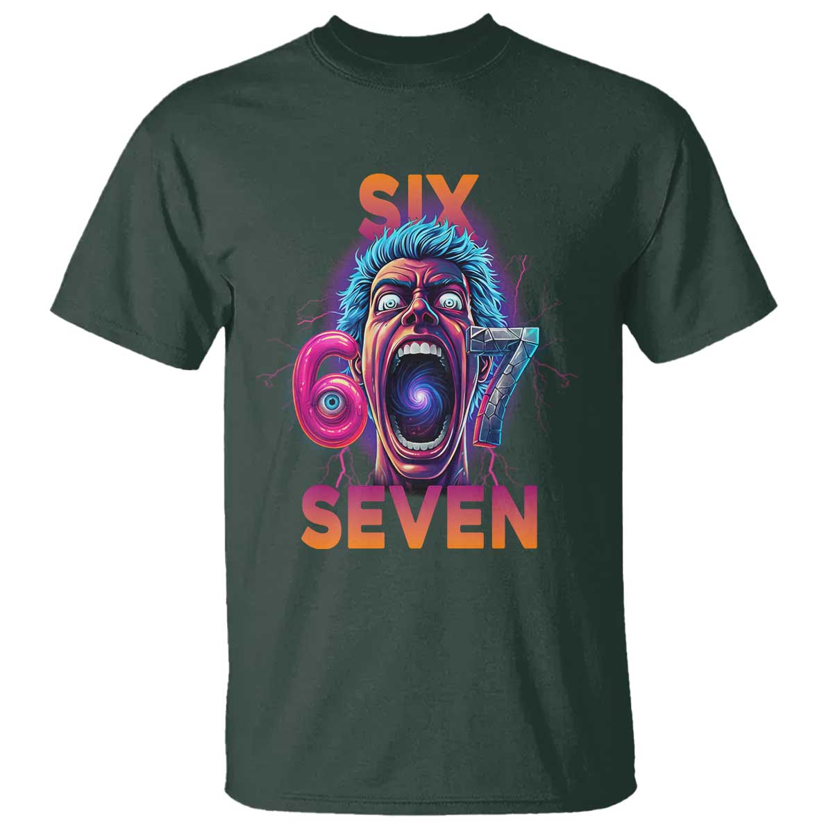 Mason 67 Chaos Edition T Shirt Psychedelic Screaming Six Seven Meme - Wonder Print Shop