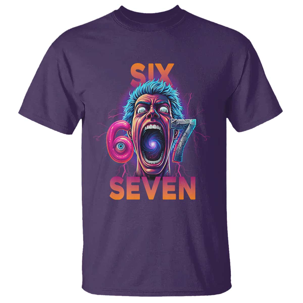 Mason 67 Chaos Edition T Shirt Psychedelic Screaming Six Seven Meme - Wonder Print Shop