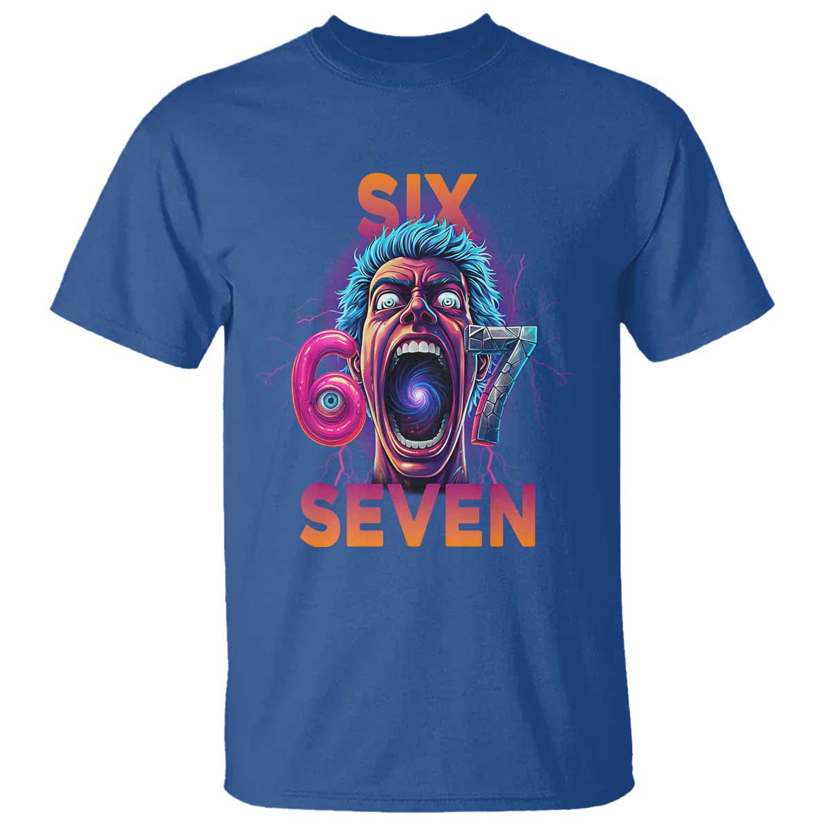 Mason 67 Chaos Edition T Shirt Psychedelic Screaming Six Seven Meme - Wonder Print Shop