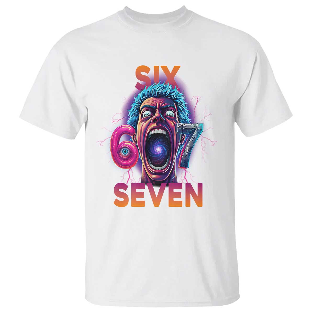 Mason 67 Chaos Edition T Shirt Psychedelic Screaming Six Seven Meme - Wonder Print Shop