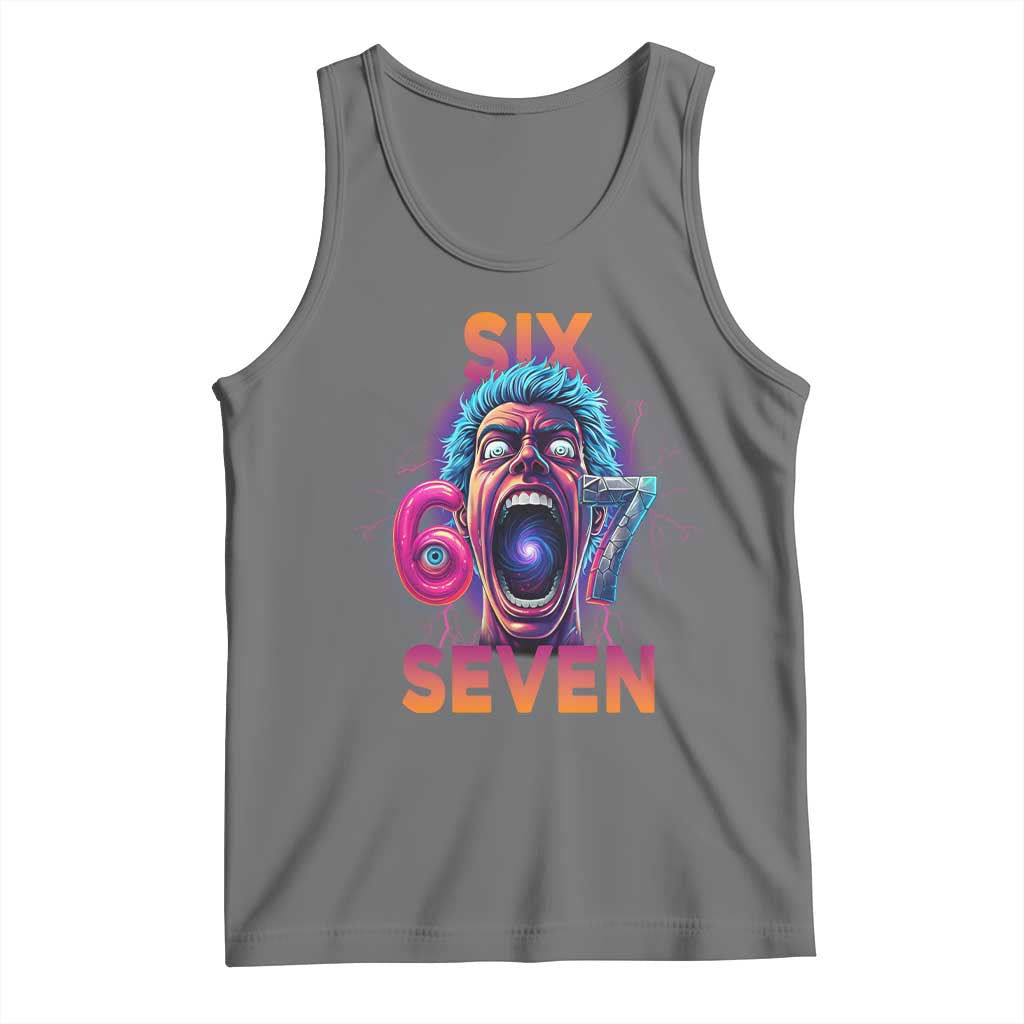 Mason 67 Chaos Edition Tank Top Psychedelic Screaming Six Seven Meme - Wonder Print Shop