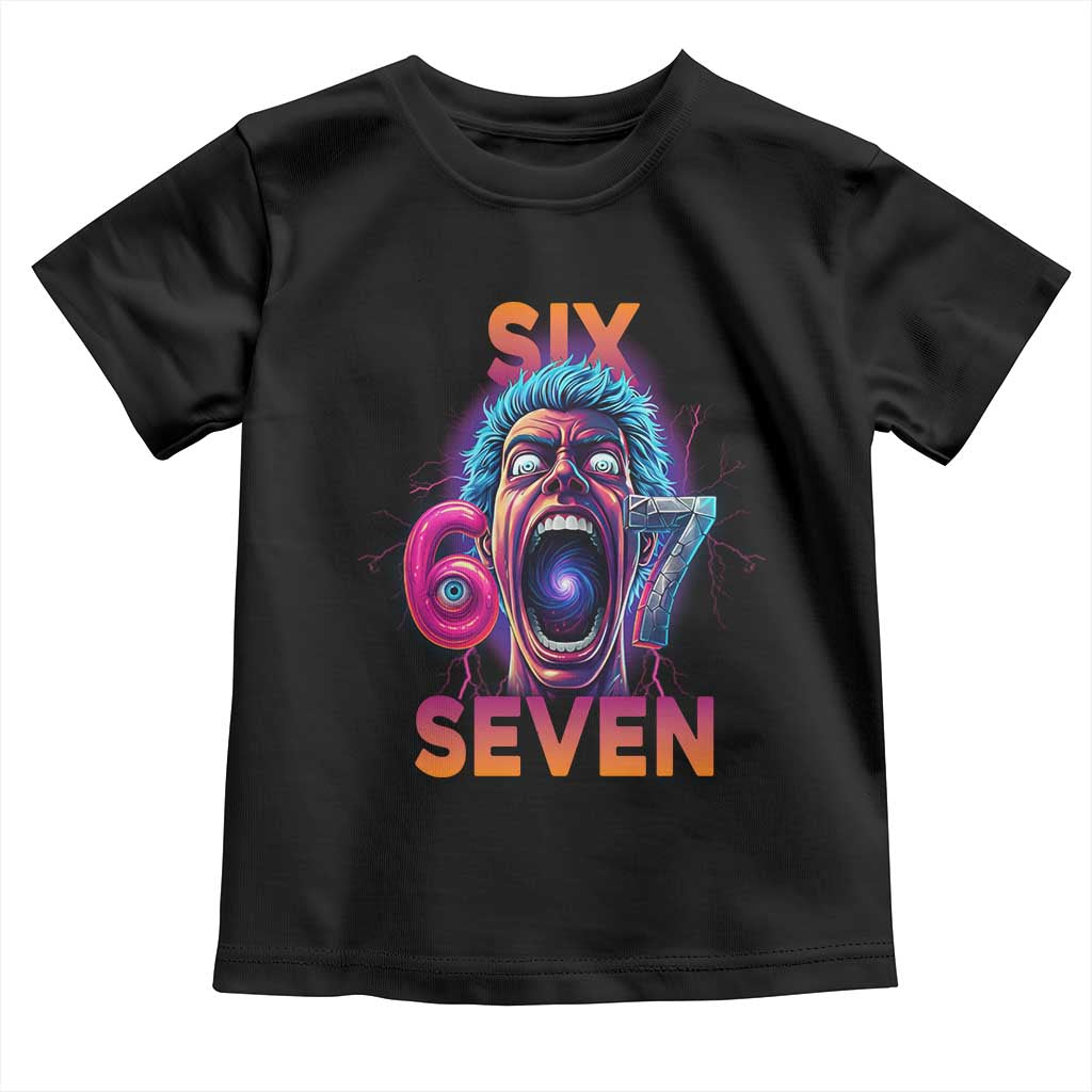 Mason 67 Chaos Edition Toddler T Shirt Psychedelic Screaming Six Seven Meme - Wonder Print Shop