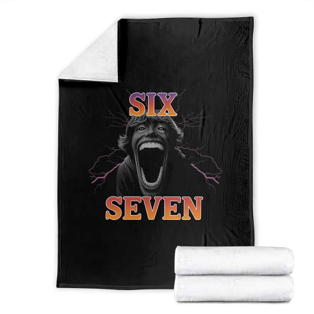 Mason 67 Kid Meme Throw Blanket Devil Edit Viral Six Seven Scream - Wonder Print Shop