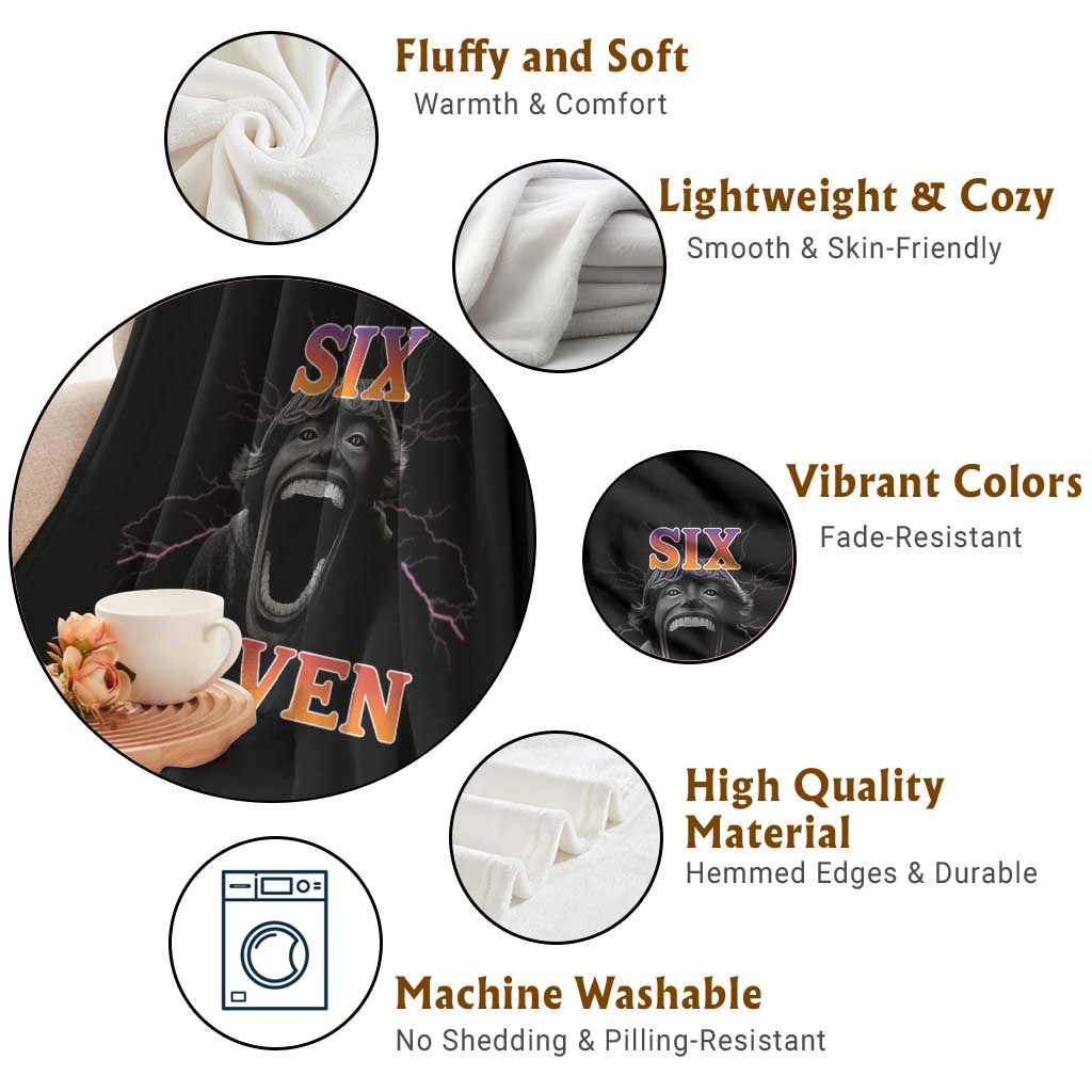 Mason 67 Kid Meme Throw Blanket Devil Edit Viral Six Seven Scream - Wonder Print Shop