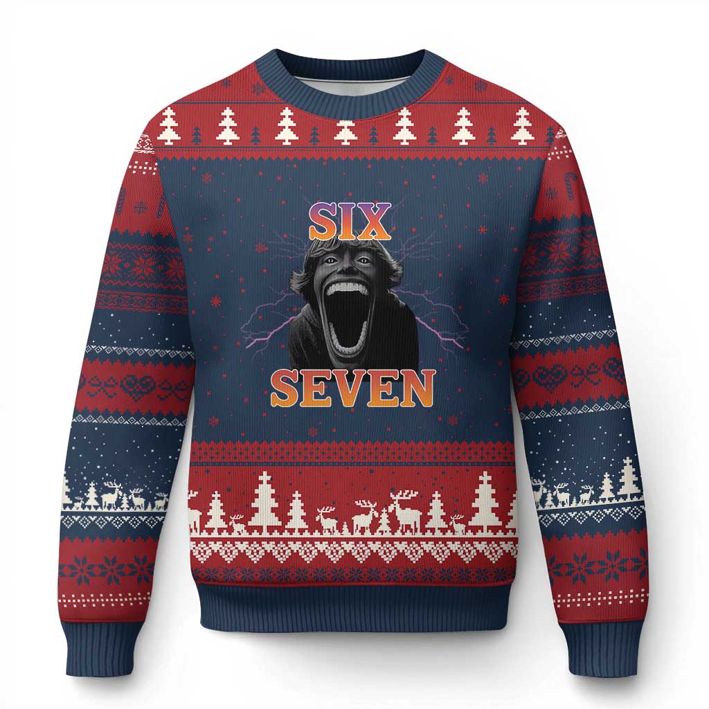 Mason 67 Kid Meme Ugly Christmas Sweater Devil Edit Viral Six Seven Scream - Wonder Print Shop