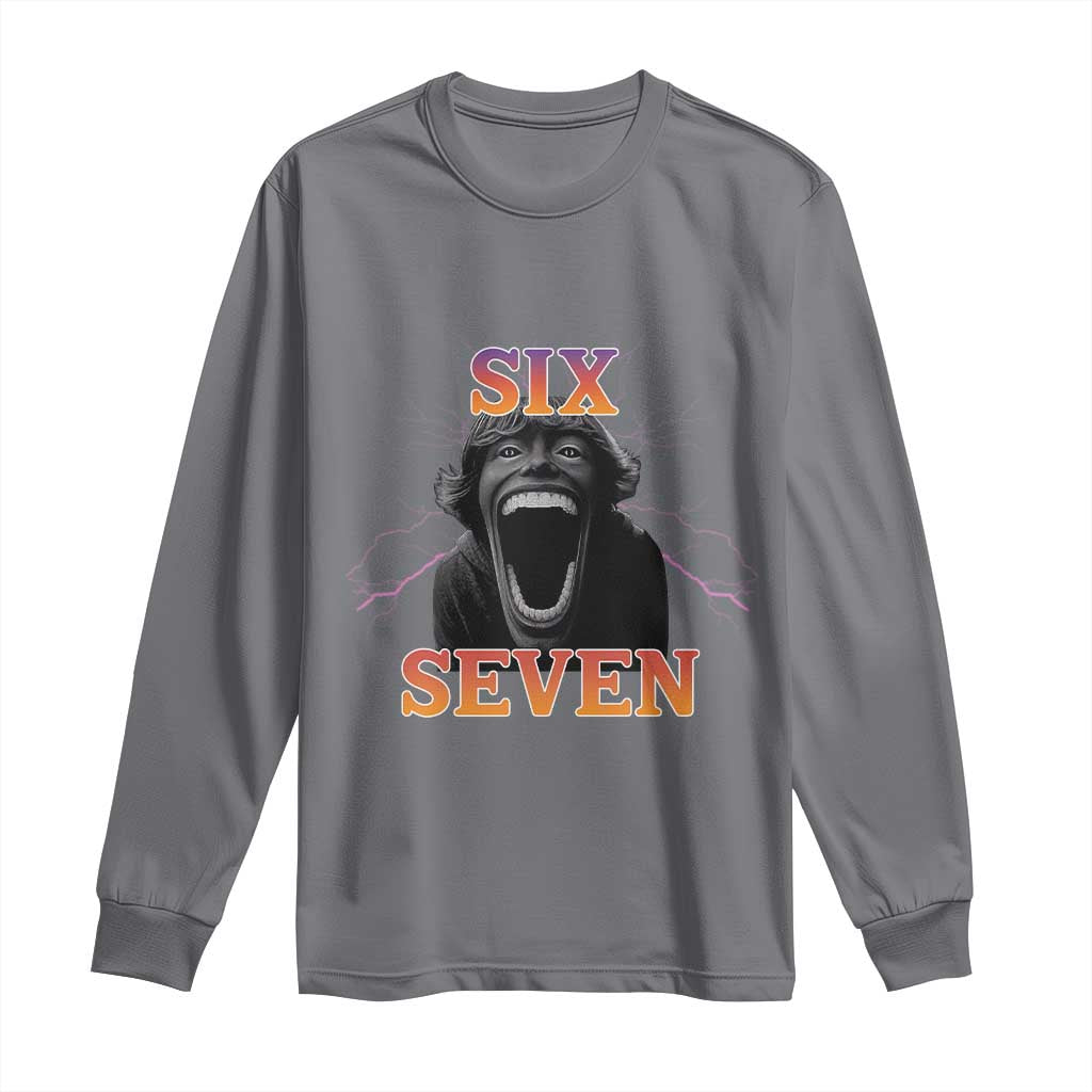 Mason 67 Kid Meme Long Sleeve Shirt Devil Edit Viral Six Seven Scream - Wonder Print Shop
