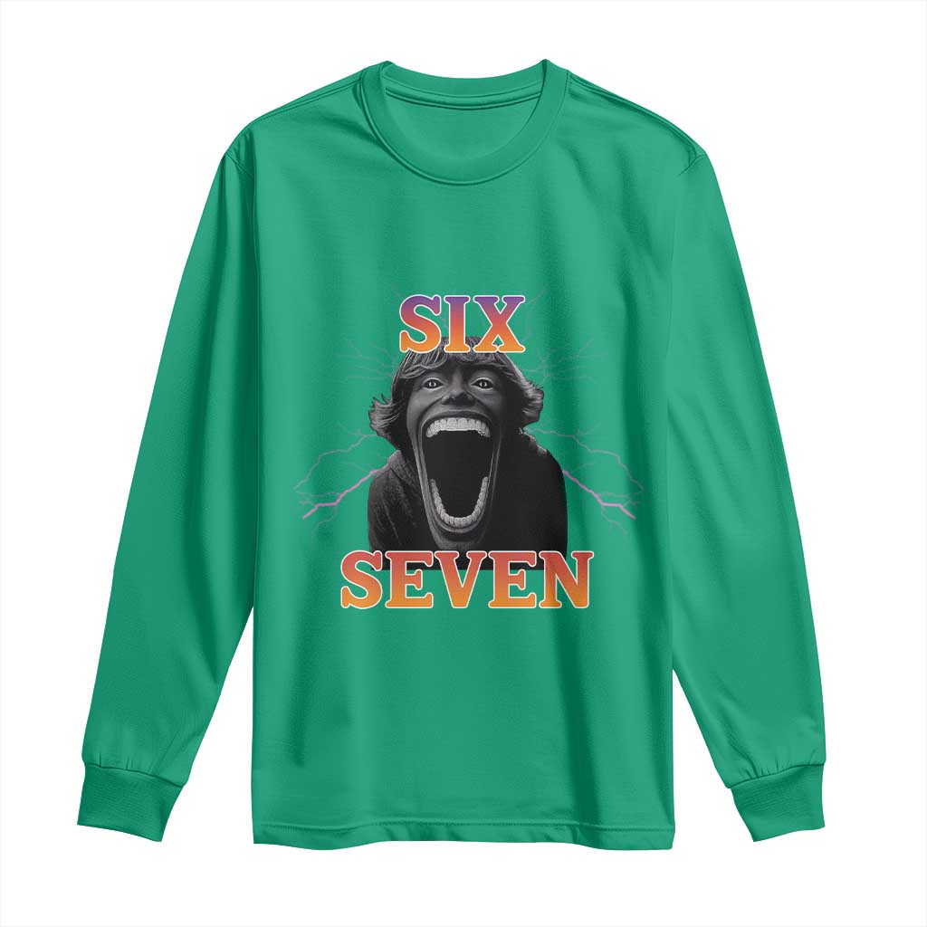 Mason 67 Kid Meme Long Sleeve Shirt Devil Edit Viral Six Seven Scream - Wonder Print Shop