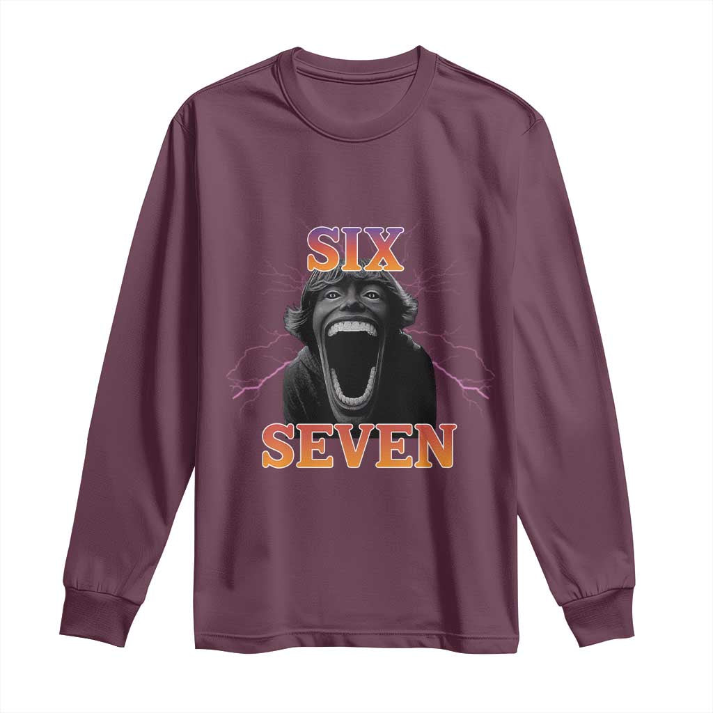 Mason 67 Kid Meme Long Sleeve Shirt Devil Edit Viral Six Seven Scream - Wonder Print Shop