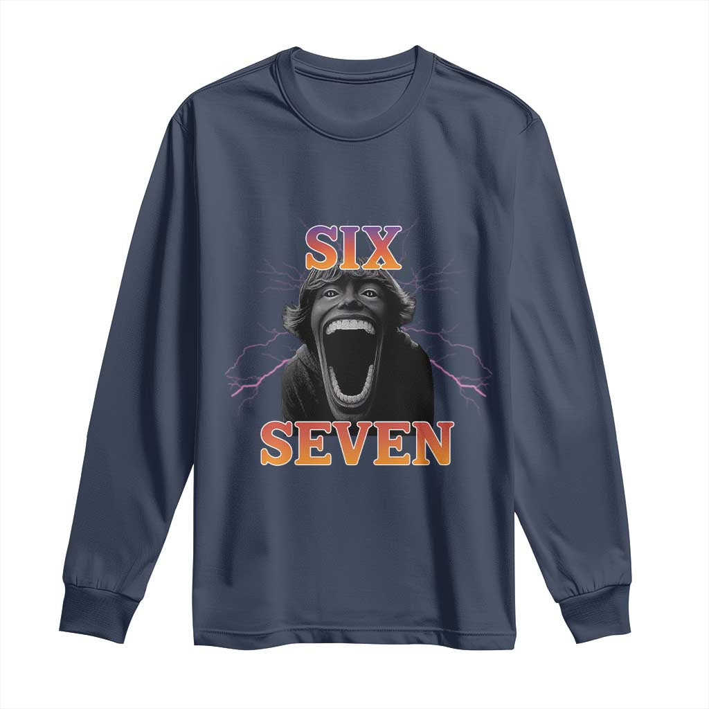 Mason 67 Kid Meme Long Sleeve Shirt Devil Edit Viral Six Seven Scream - Wonder Print Shop