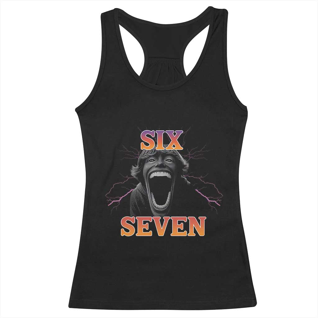 Mason 67 Kid Meme Racerback Tank Top Devil Edit Viral Six Seven Scream - Wonder Print Shop