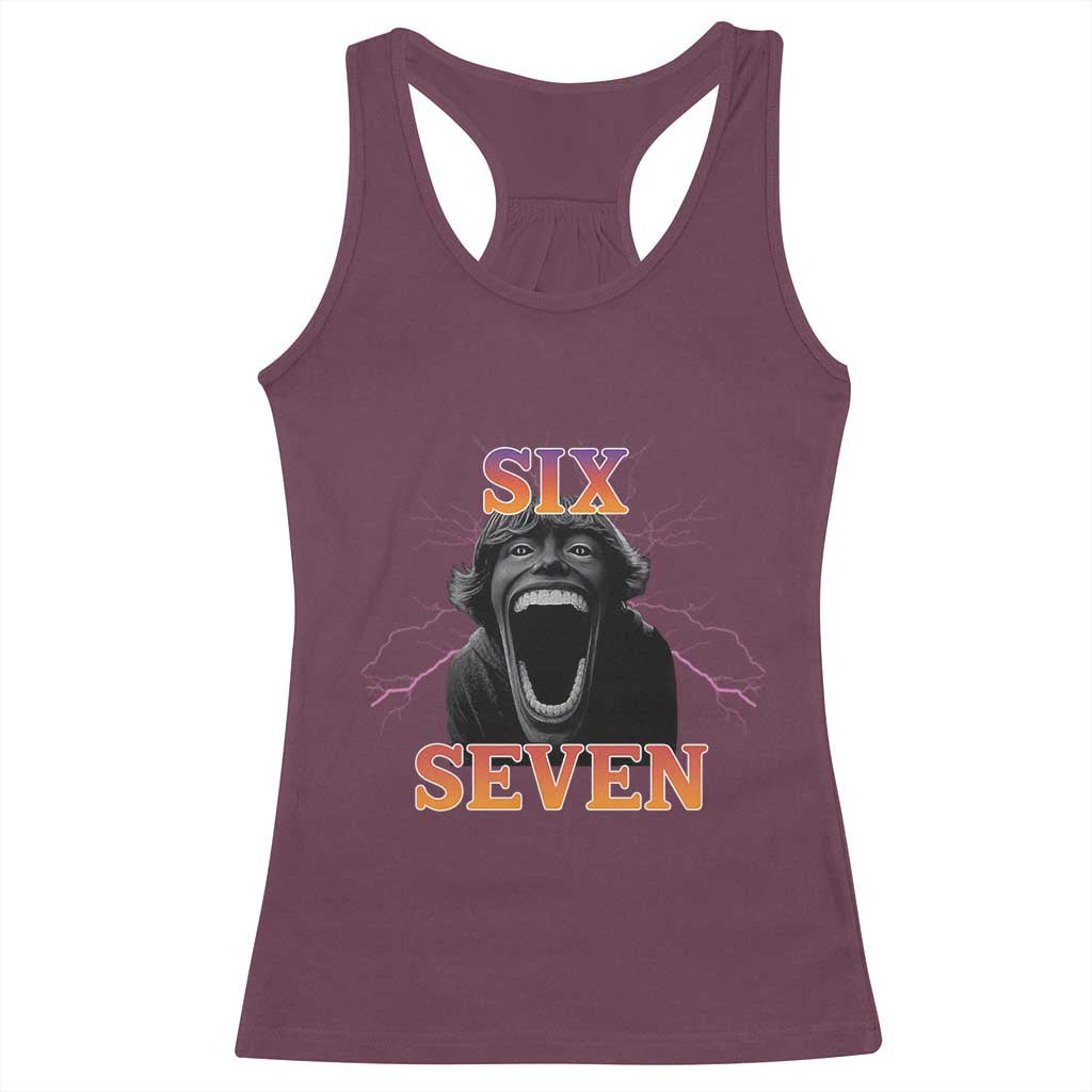 Mason 67 Kid Meme Racerback Tank Top Devil Edit Viral Six Seven Scream - Wonder Print Shop