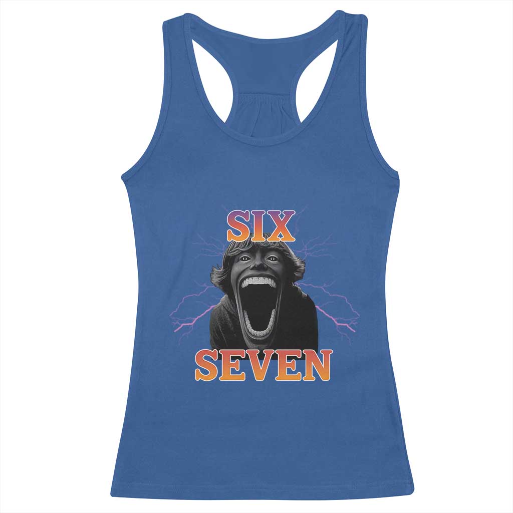 Mason 67 Kid Meme Racerback Tank Top Devil Edit Viral Six Seven Scream - Wonder Print Shop