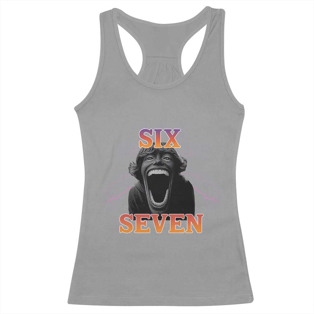 Mason 67 Kid Meme Racerback Tank Top Devil Edit Viral Six Seven Scream - Wonder Print Shop