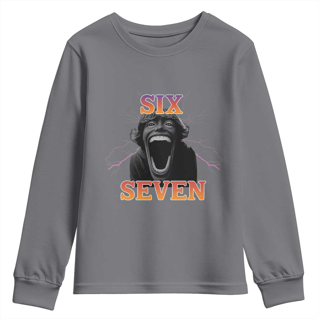 Mason 67 Kid Meme Youth Sweatshirt Devil Edit Viral Six Seven Scream - Wonder Print Shop