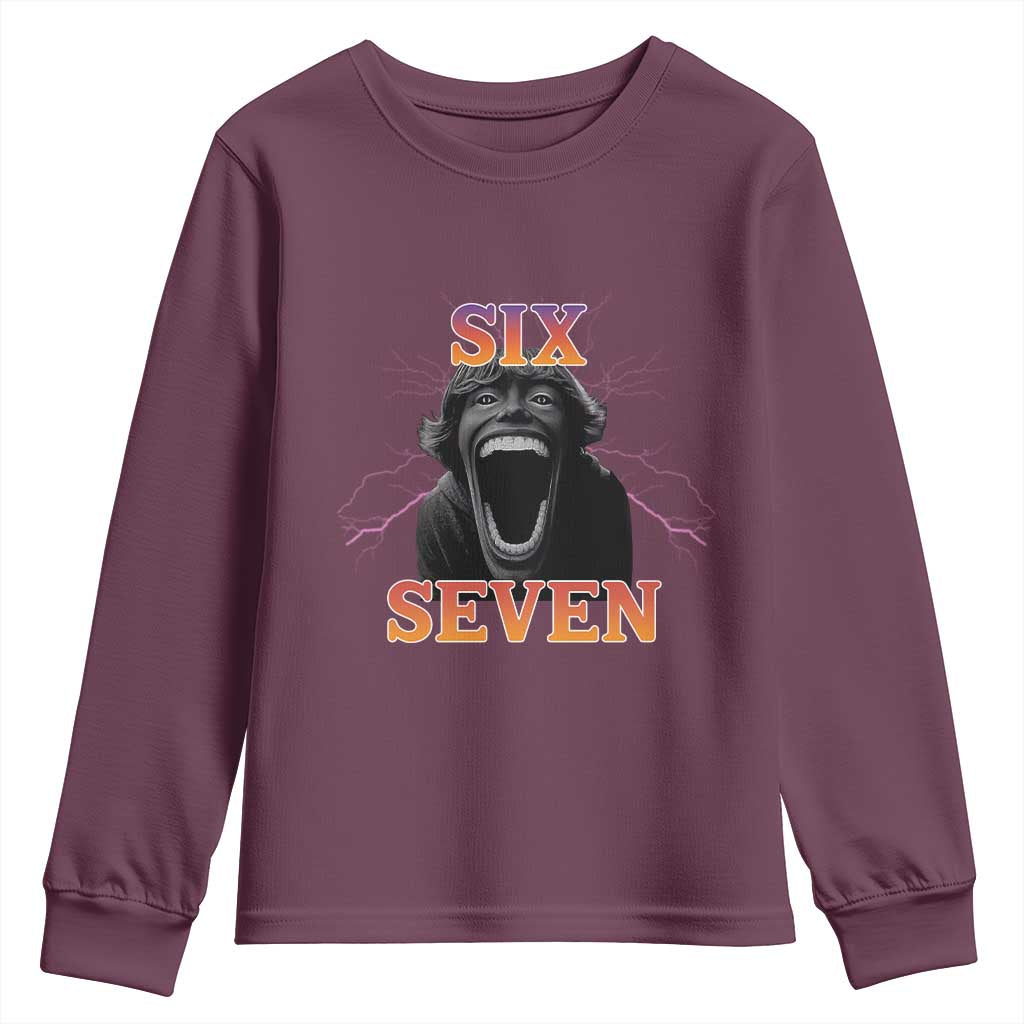 Mason 67 Kid Meme Youth Sweatshirt Devil Edit Viral Six Seven Scream - Wonder Print Shop