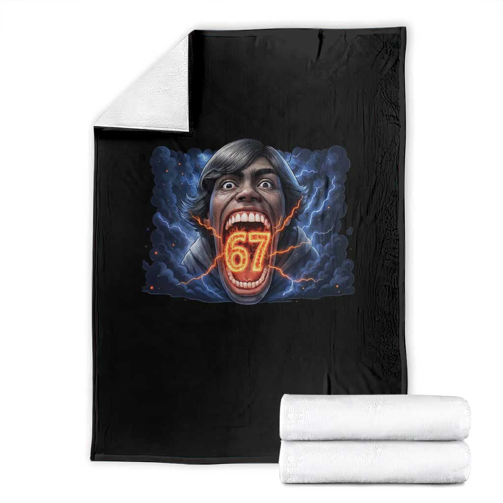 Screaming Mason 67 Kid Meme Throw Blanket Six Seven Viral Devil Transformation Horror Edit - Wonder Print Shop