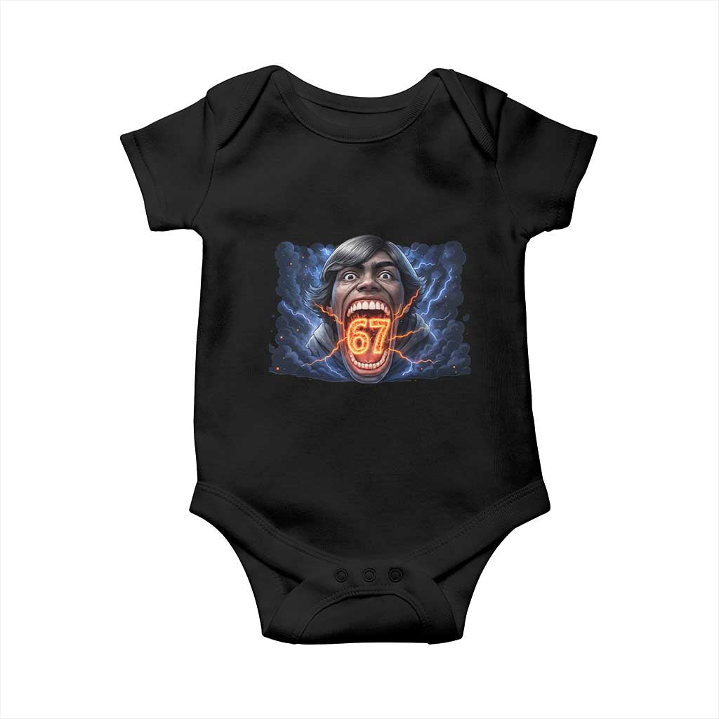 Screaming Mason 67 Kid Meme Baby Onesie Six Seven Viral Devil Transformation Horror Edit - Wonder Print Shop