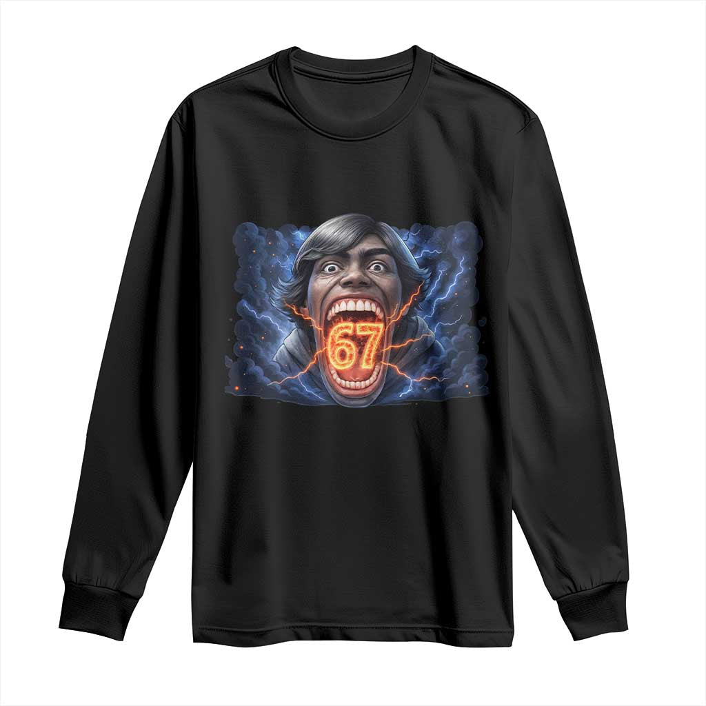 Screaming Mason 67 Kid Meme Long Sleeve Shirt Six Seven Viral Devil Transformation Horror Edit - Wonder Print Shop