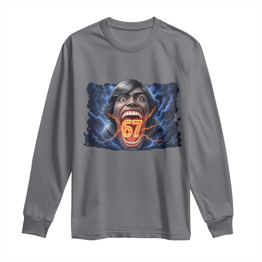 Screaming Mason 67 Kid Meme Long Sleeve Shirt Six Seven Viral Devil Transformation Horror Edit - Wonder Print Shop