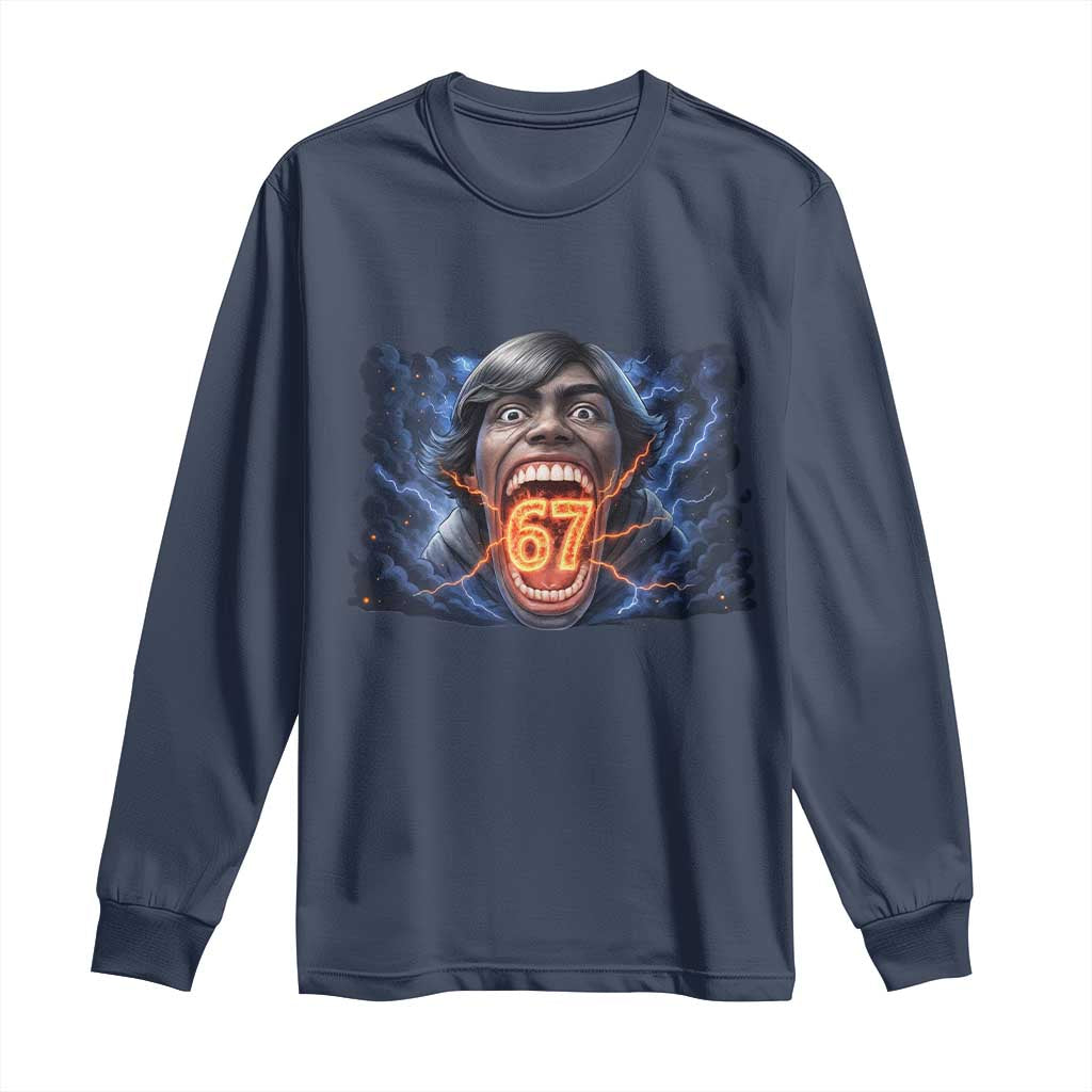 Screaming Mason 67 Kid Meme Long Sleeve Shirt Six Seven Viral Devil Transformation Horror Edit - Wonder Print Shop