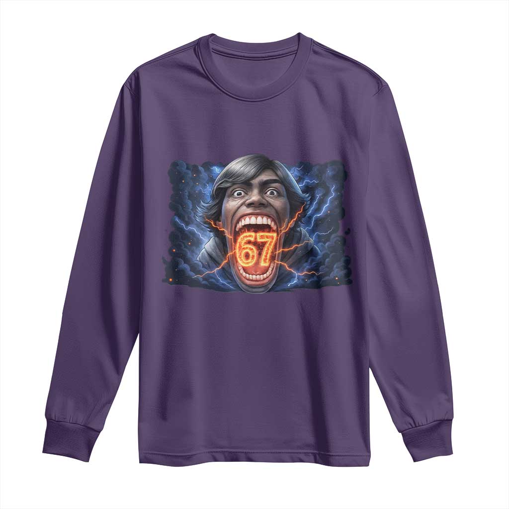 Screaming Mason 67 Kid Meme Long Sleeve Shirt Six Seven Viral Devil Transformation Horror Edit - Wonder Print Shop