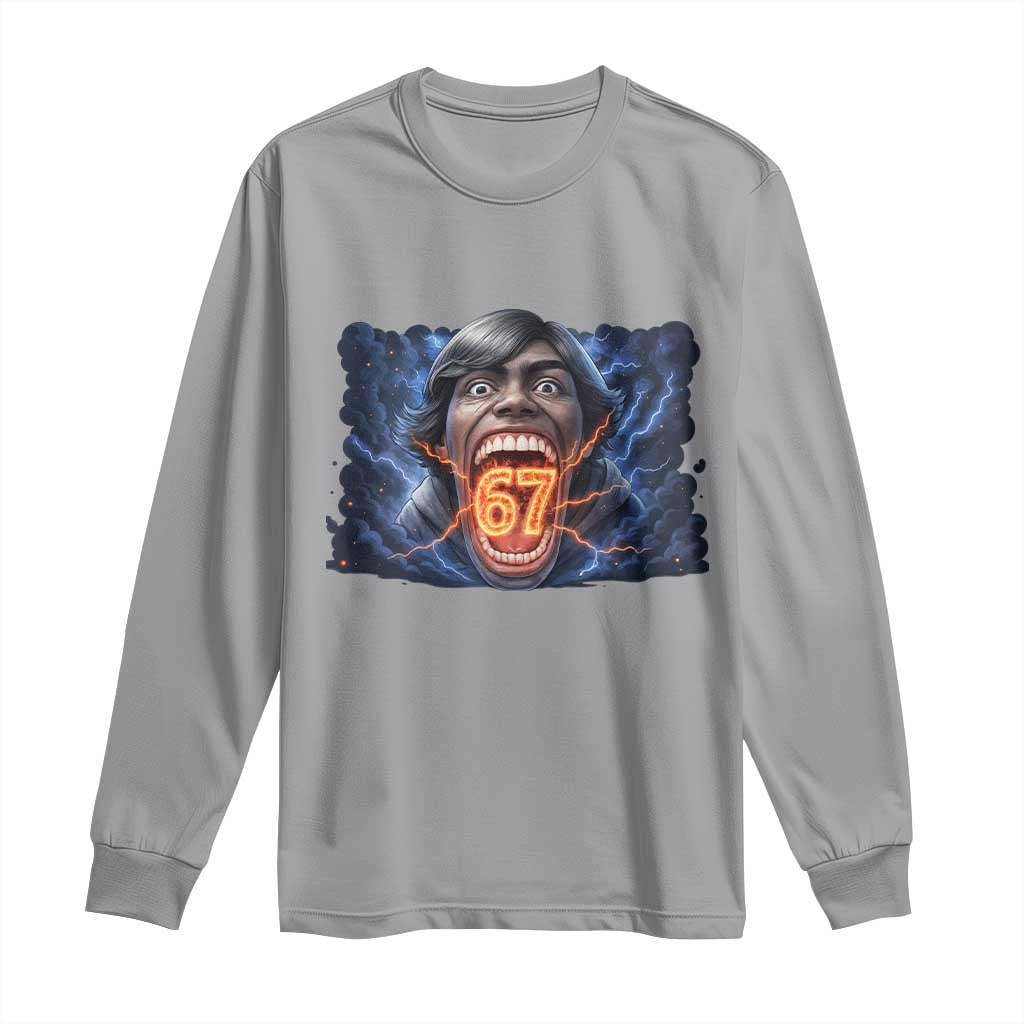 Screaming Mason 67 Kid Meme Long Sleeve Shirt Six Seven Viral Devil Transformation Horror Edit - Wonder Print Shop