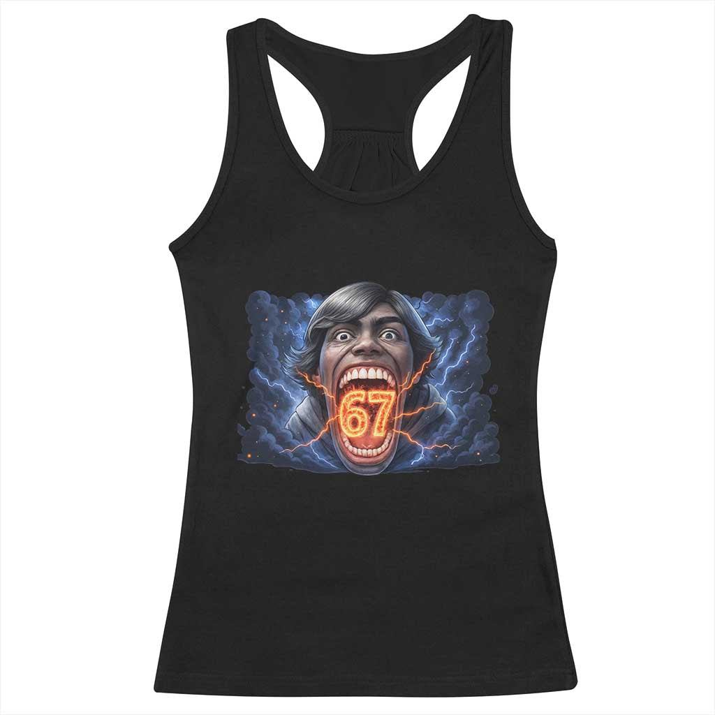 Screaming Mason 67 Kid Meme Racerback Tank Top Six Seven Viral Devil Transformation Horror Edit - Wonder Print Shop